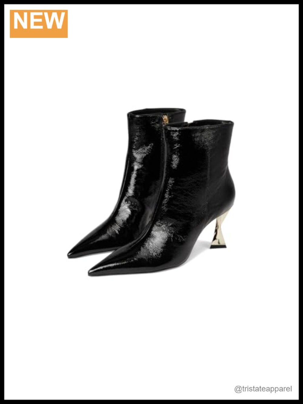 Patent Leather Stiletto Bootie with Zip Closure